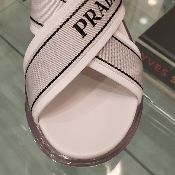EUC - Prada white and clear casual platform sandals - Picture 4 of 14